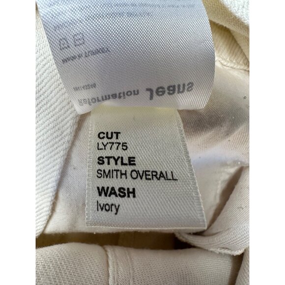 Reformation Smith Denim Overall Ivory Size 6 Boho Festival Hippie Casual Cowgirl - Picture 6 of 11